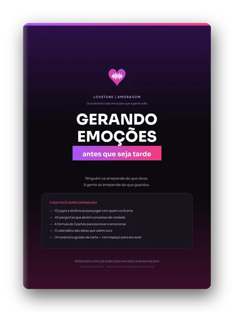 Capa do e-book Amor&Som Gerando Emoções em Quem Amamos